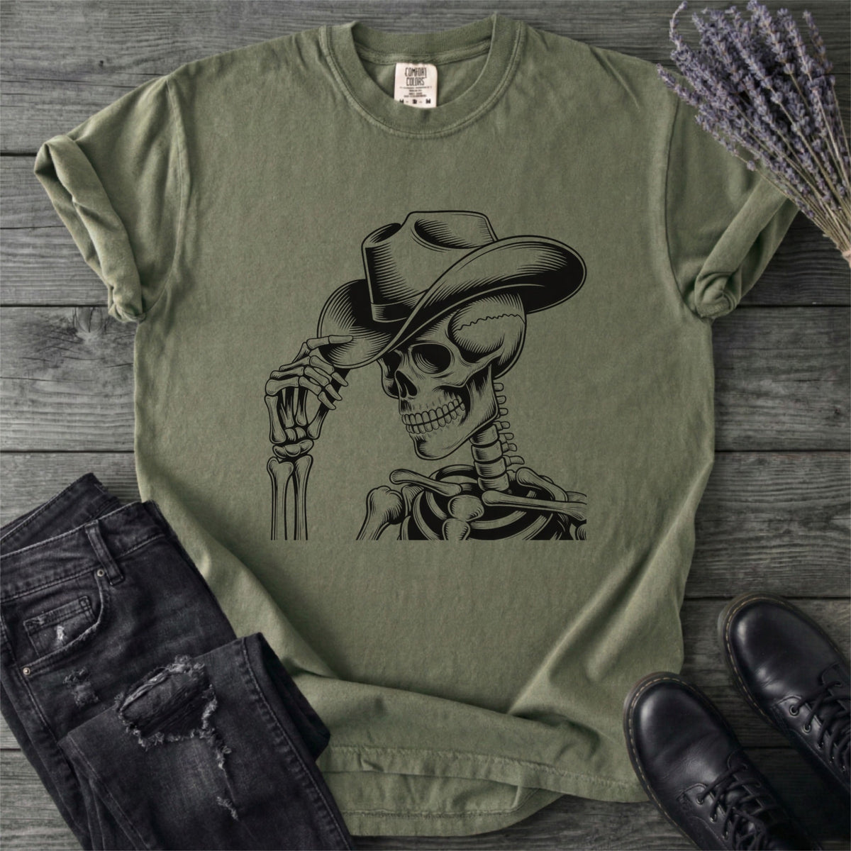 Cowboy Hat Skeleton Western T-Shirt