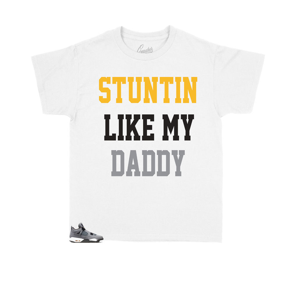 Kids - Retro 4 Cool Grey Stunt Like Daddy Shirt