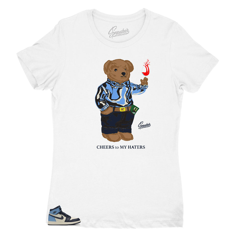 Womens - Retro 1 Uni Blue Obsidian Chears Bear Shirt