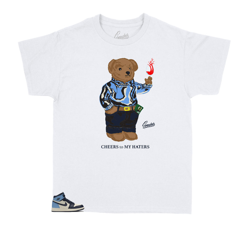 Kids - Retro 1 Uni Blue Obsidian Toro Cheers Bear Shirt