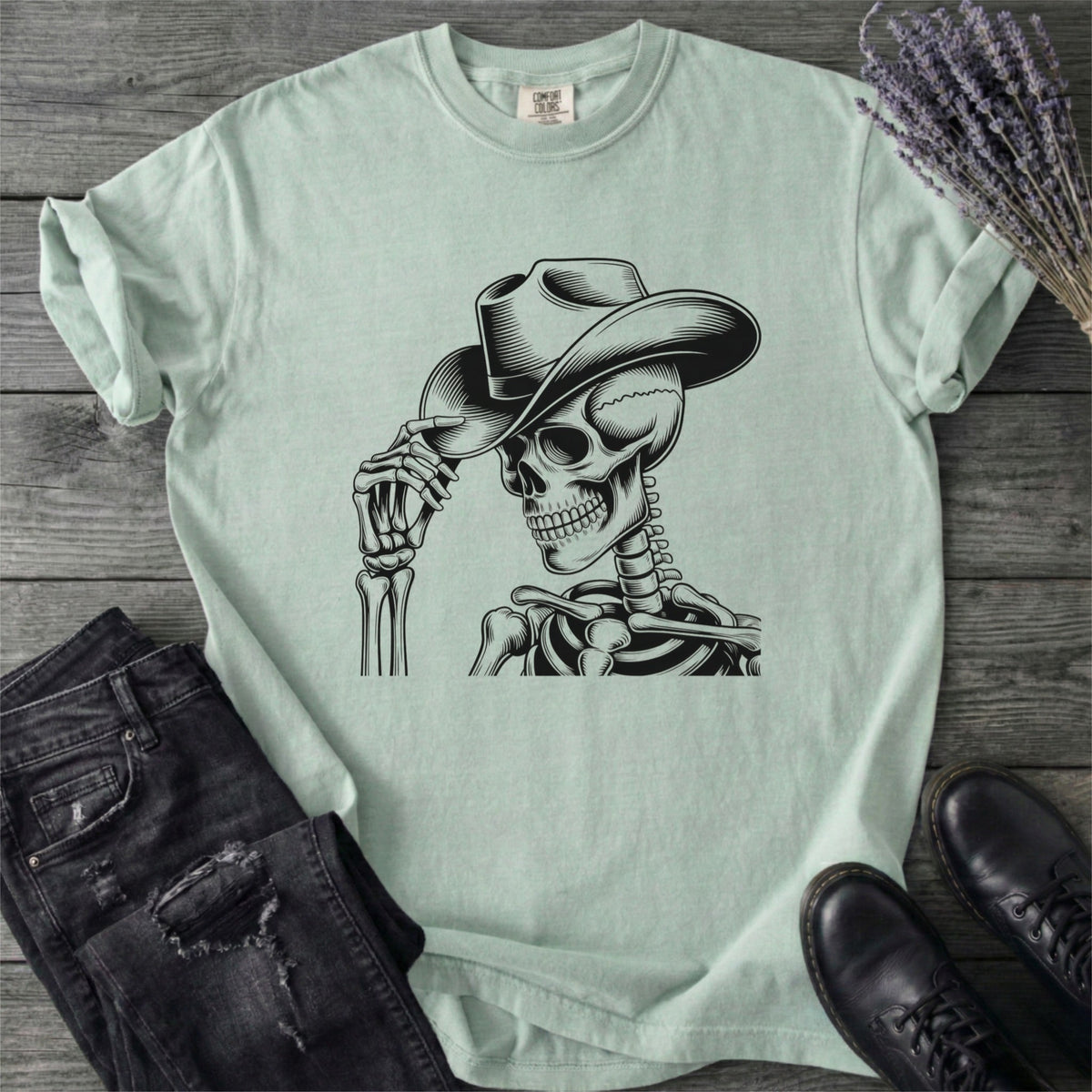 Cowboy Hat Skeleton Western T-Shirt
