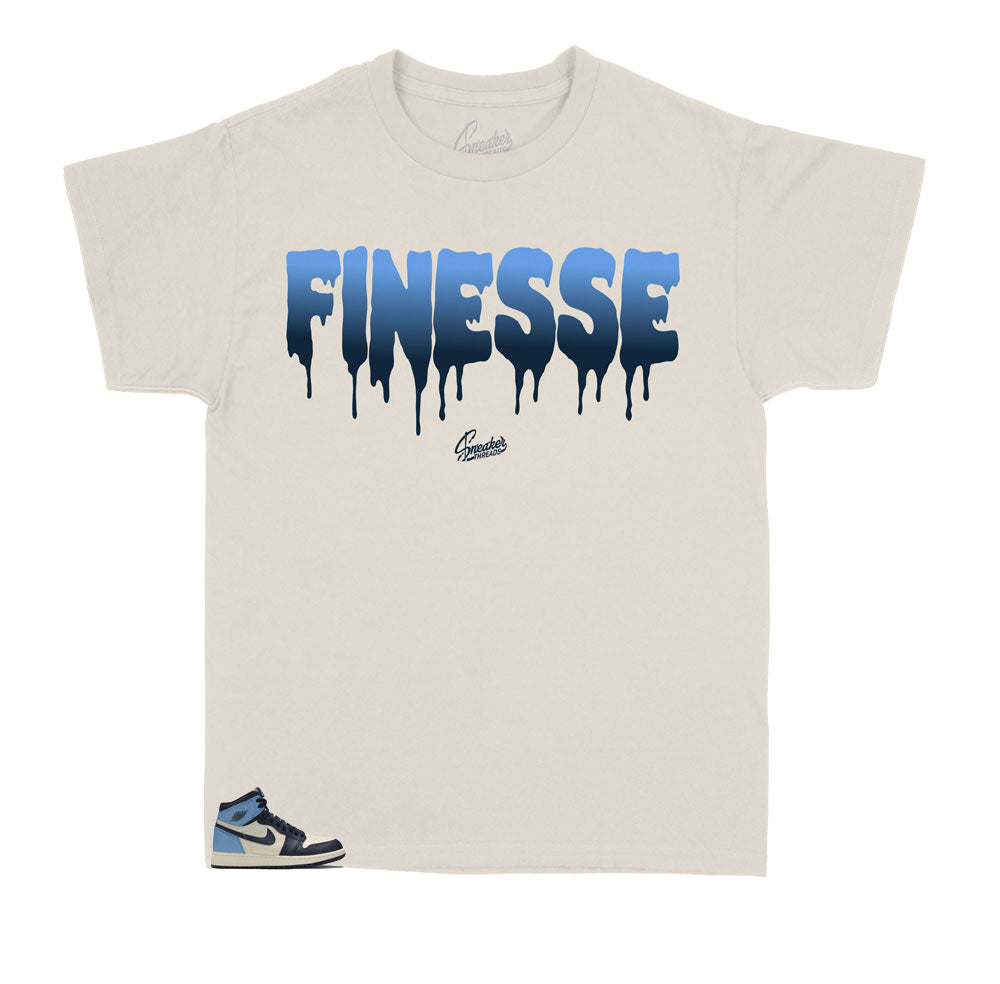 Kids - Retro 1 Uni Blue Obsidian Finesse Shirt
