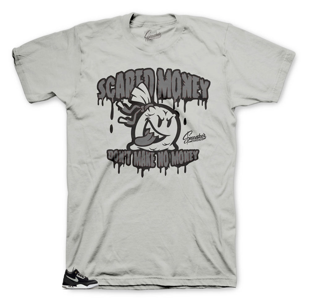Retro 3 Tinker Black Cement Scared Money Shirt