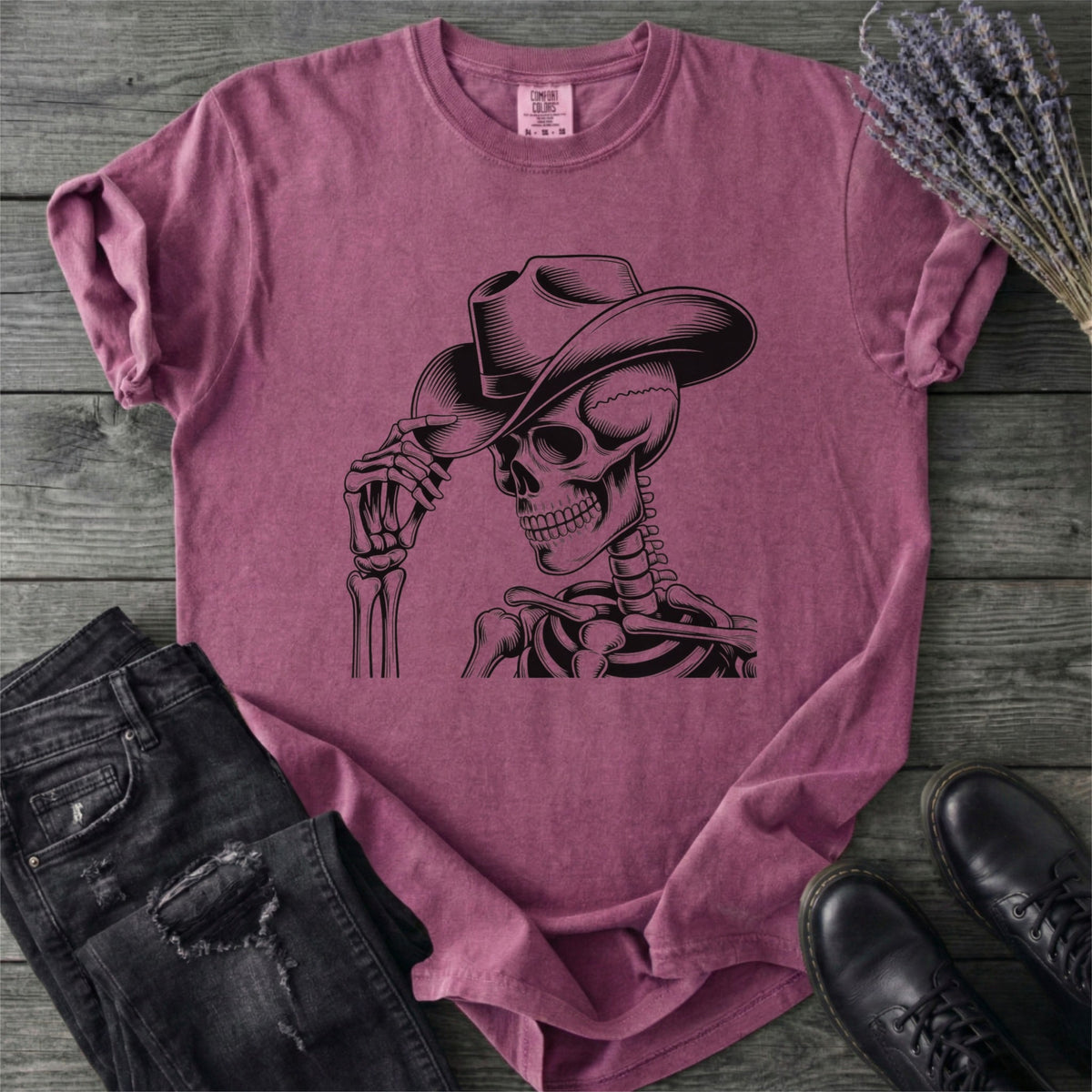 Cowboy Hat Skeleton Western T-Shirt
