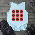 Pumpkin Faces Grid Tank Top