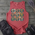 grunge skull floral grid Tank Top