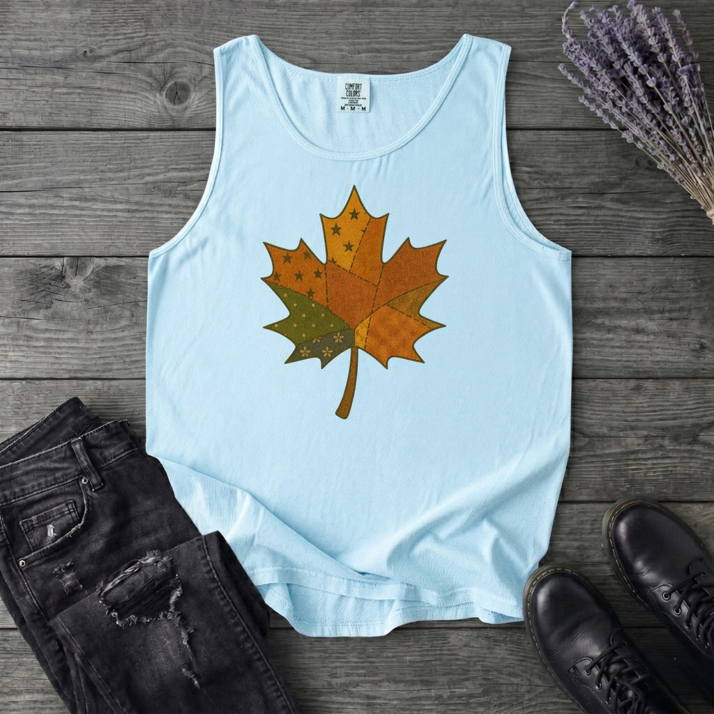 Patchwork Maple Leaf Tank Top