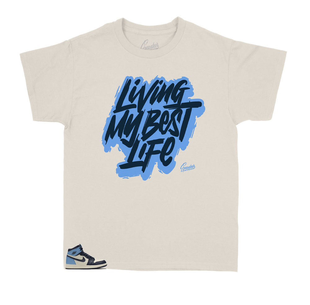 Kids - Retro 1 Uni Blue Obsidian Living Life Shirt