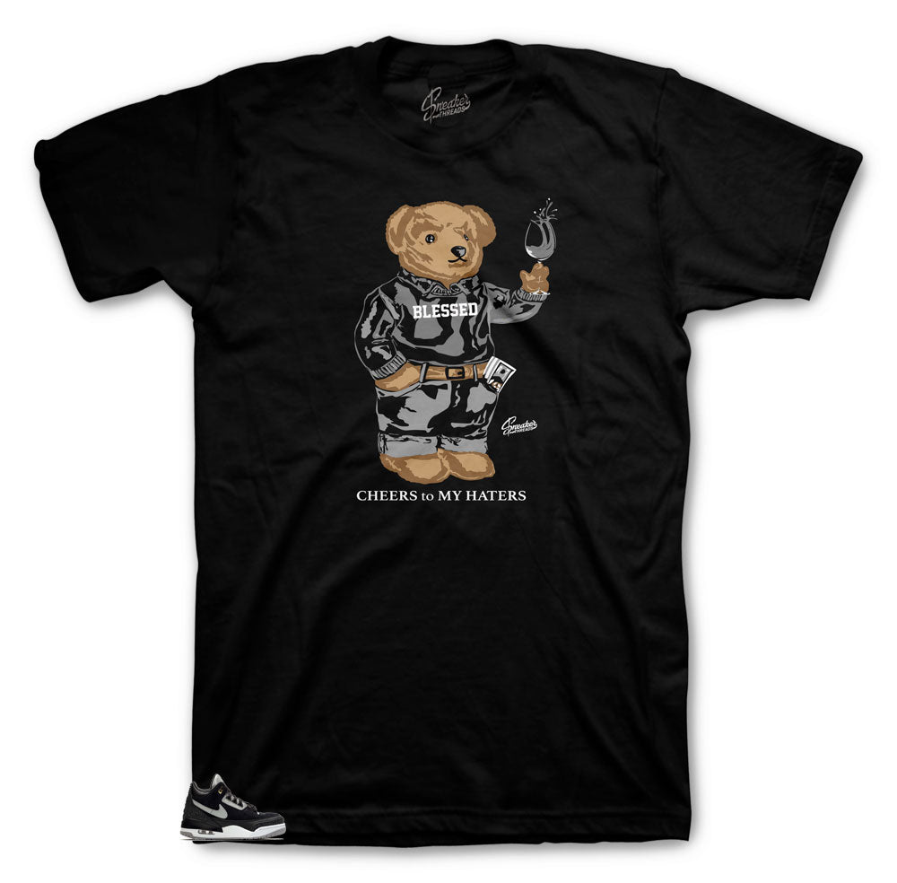 Retro 3 Tinker Black Cement Cheers Bear Shirt