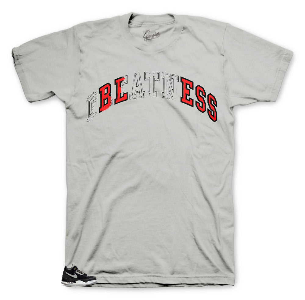 Retro 3 Tinker Black Cement Stitched Shirt