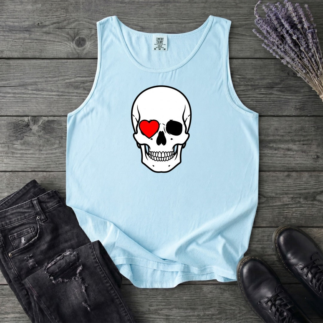 Heart Eye Skull Tank Top