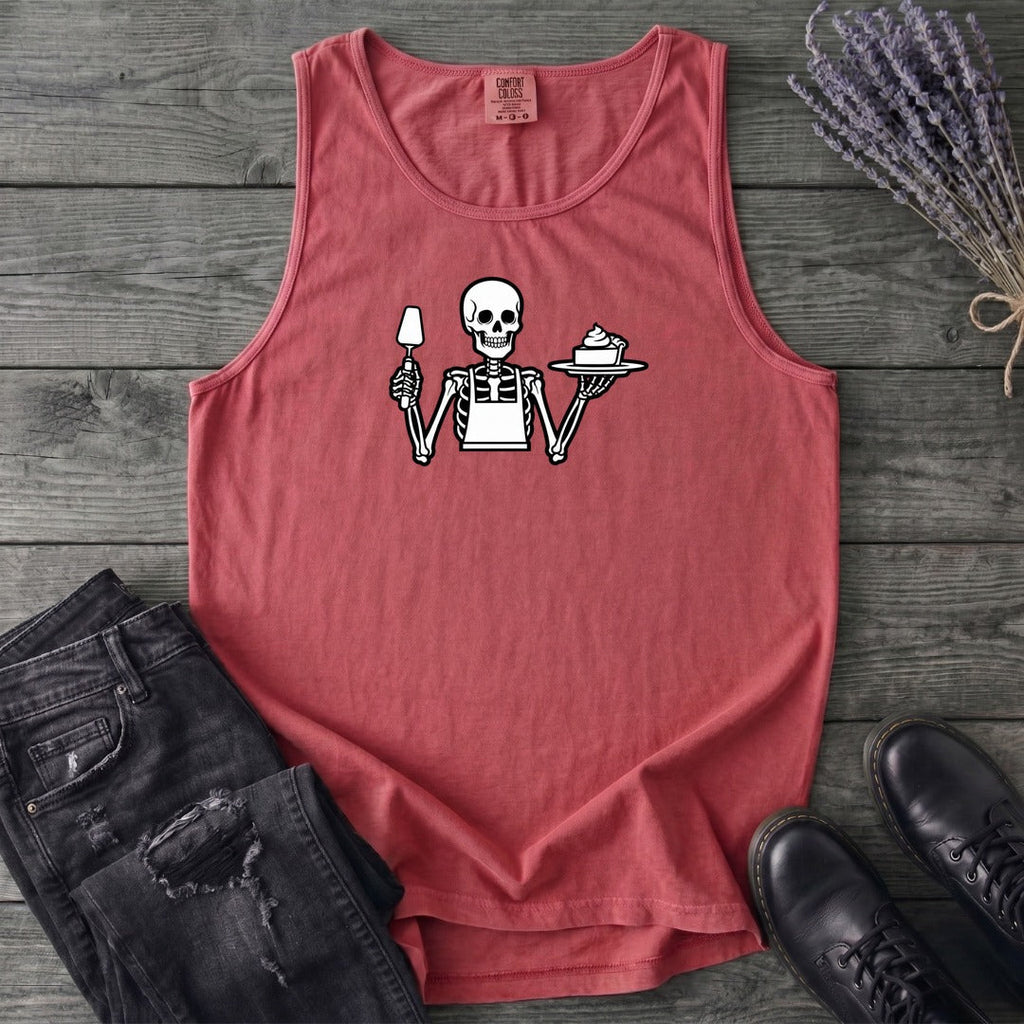 Skeleton Serving Pie Tank Top