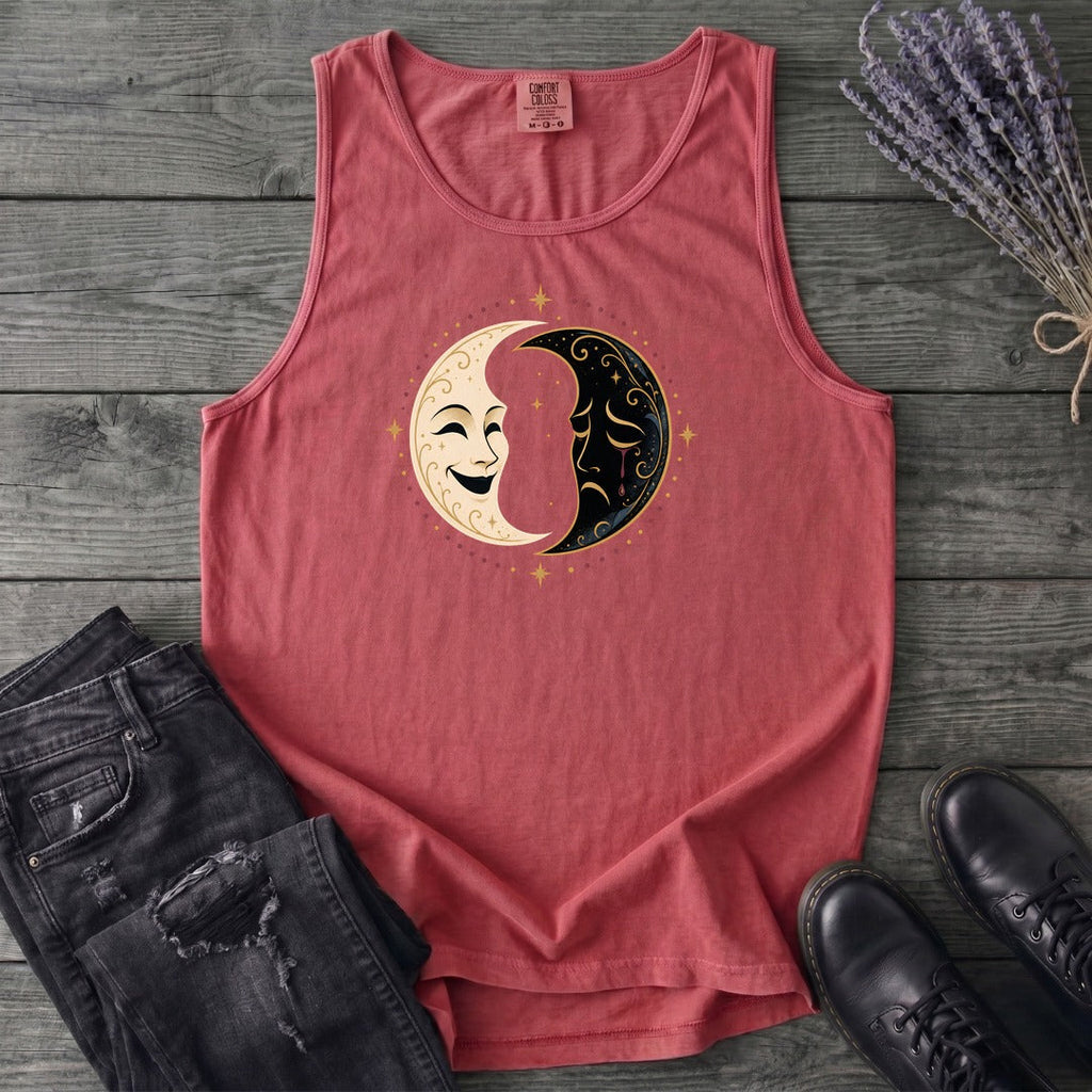 Comedy Tragedy Moons Tank Top
