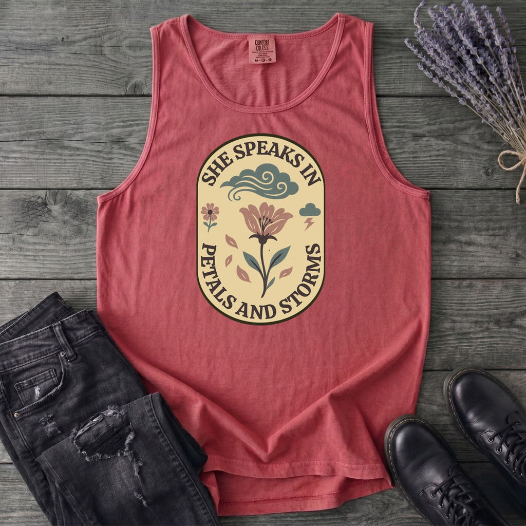 She Speaks In Petals And Storms Tank Top