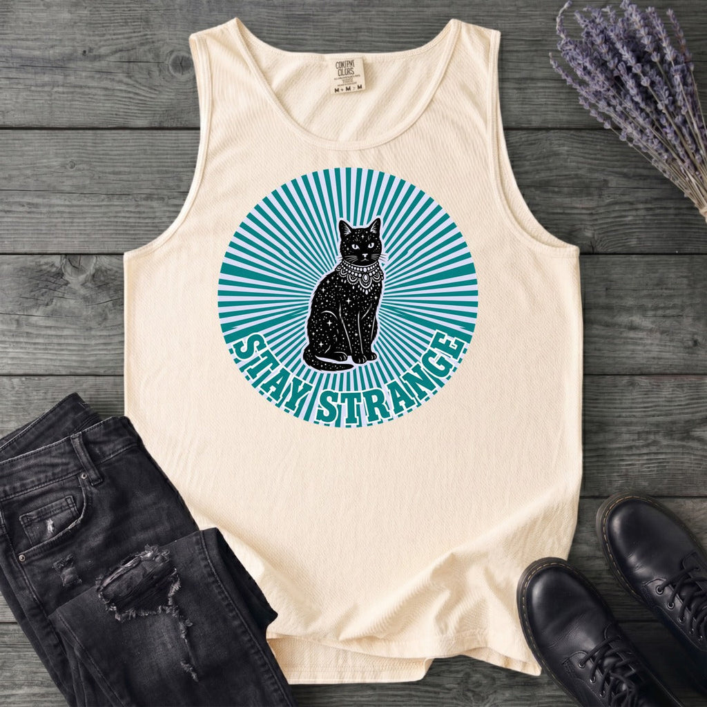 stay strange celestial cat Tank Top