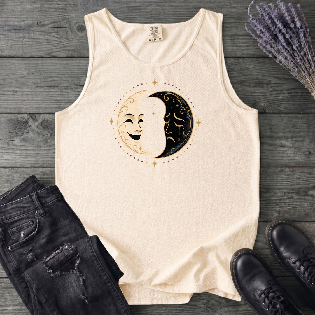 Comedy Tragedy Moons Tank Top