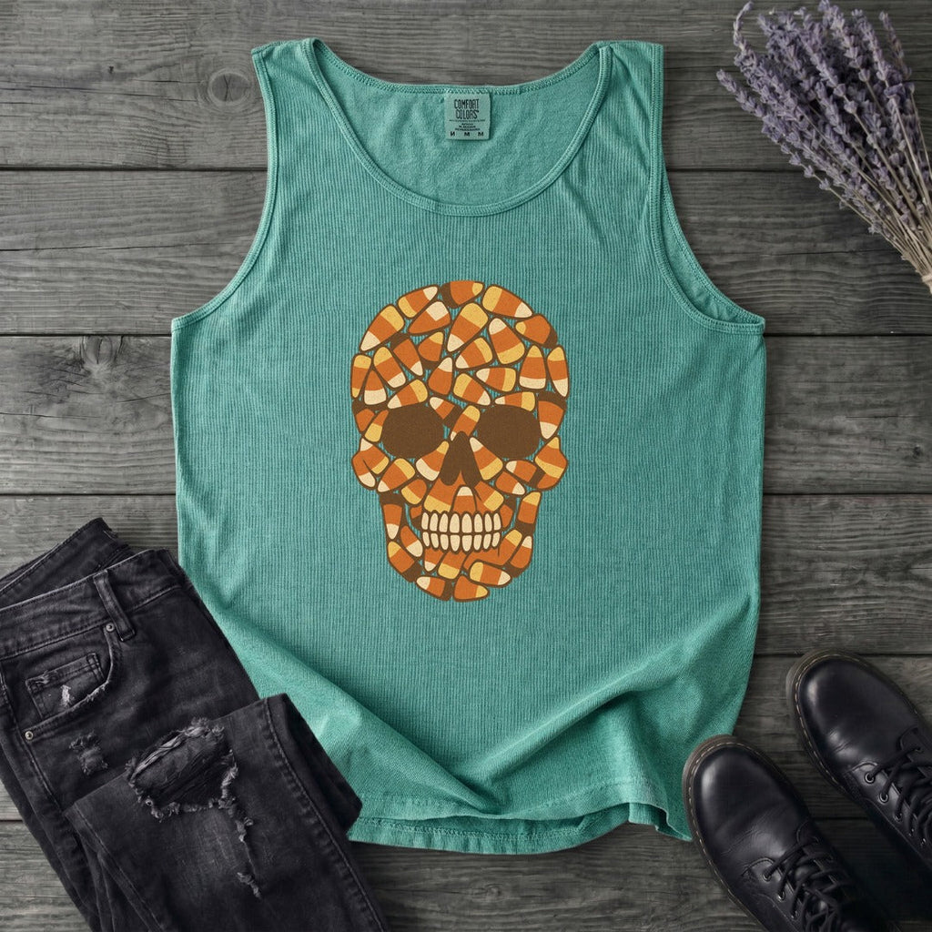 Candy Corn Skull Tank Top