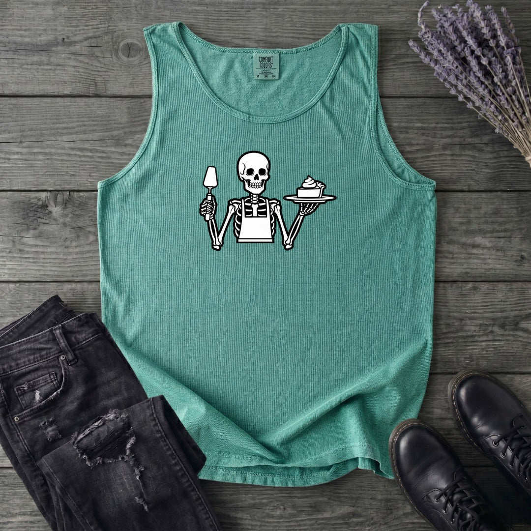 Skeleton Serving Pie Tank Top