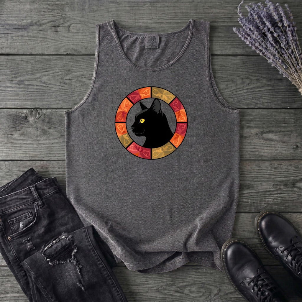 Black Cat Autumn Medallion Tank Top