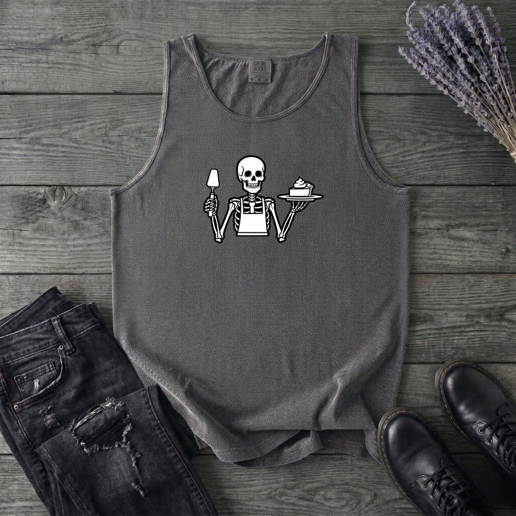 Skeleton Serving Pie Tank Top