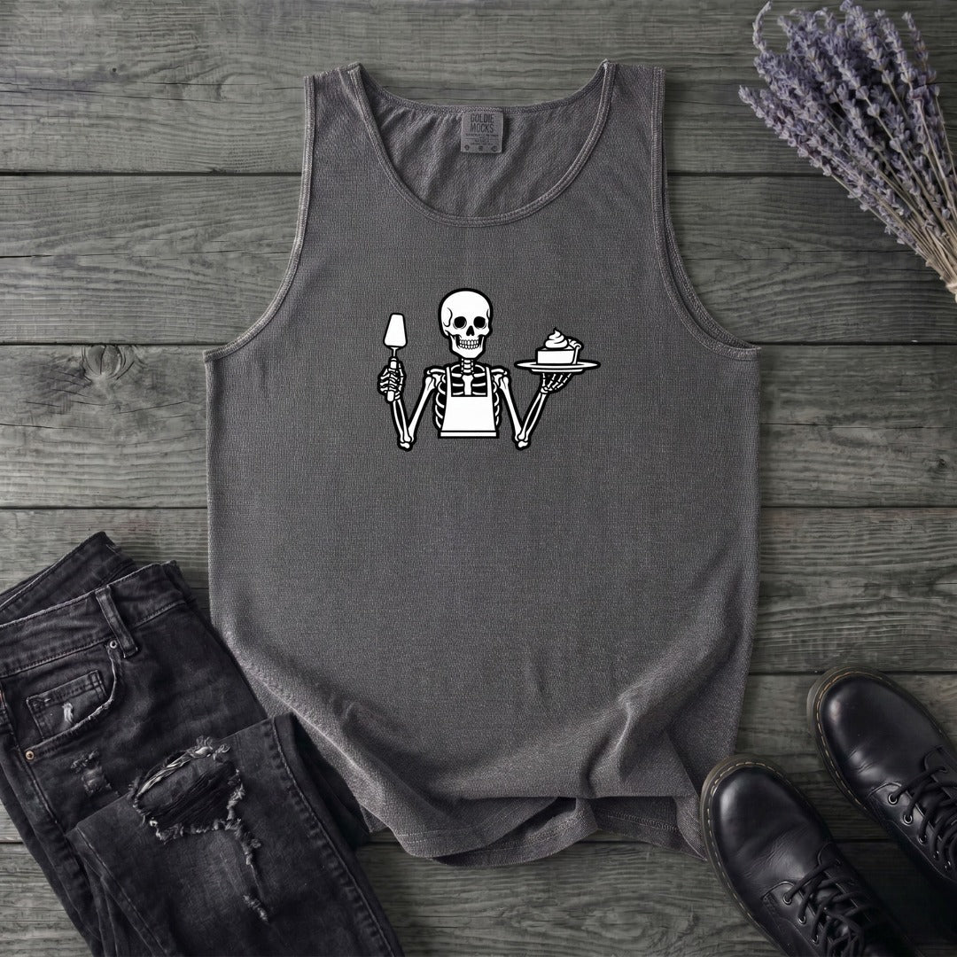 Skeleton Serving Pie Tank Top
