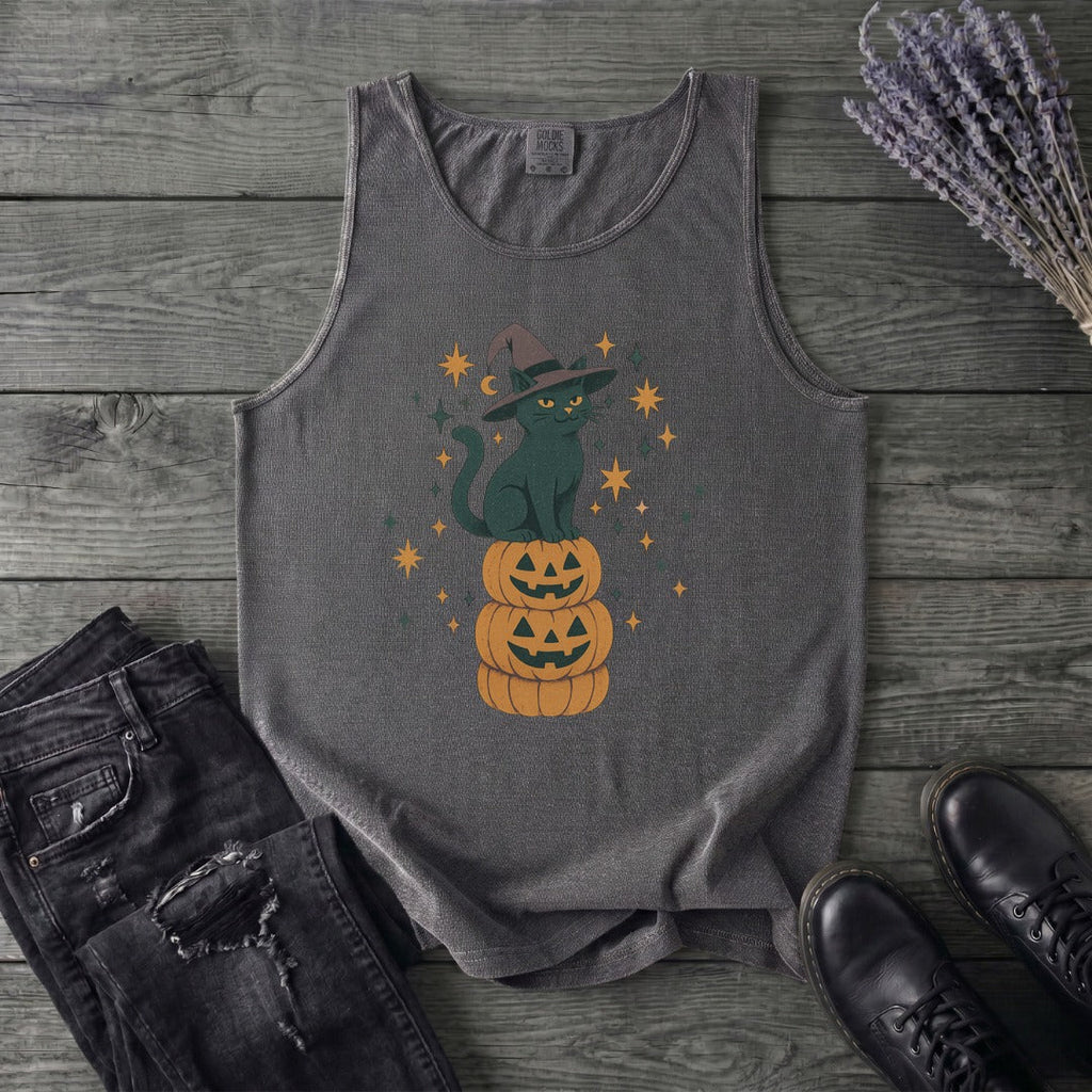 Stacked Cat and Pumpkins Tank Top