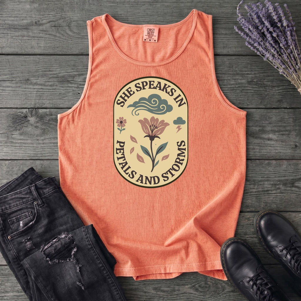 She Speaks In Petals And Storms Tank Top