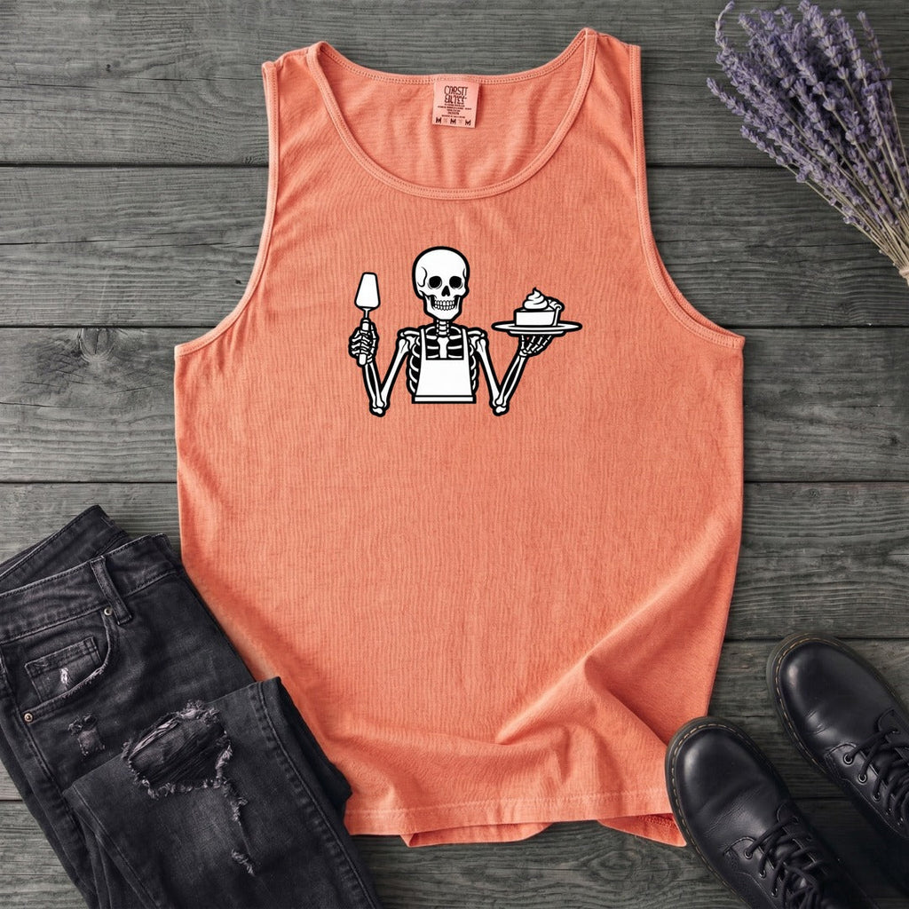 Skeleton Serving Pie Tank Top