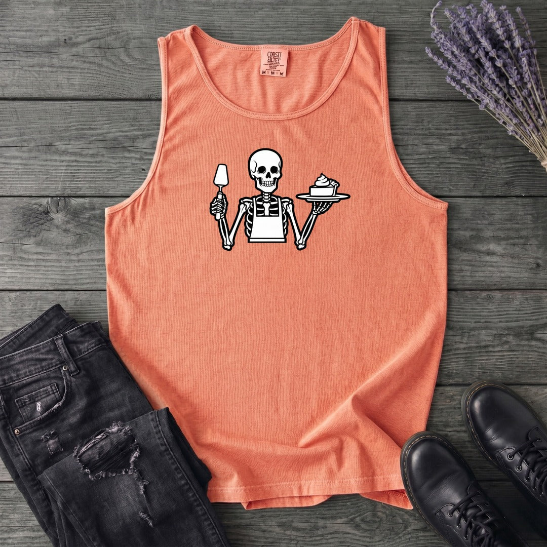 Skeleton Serving Pie Tank Top