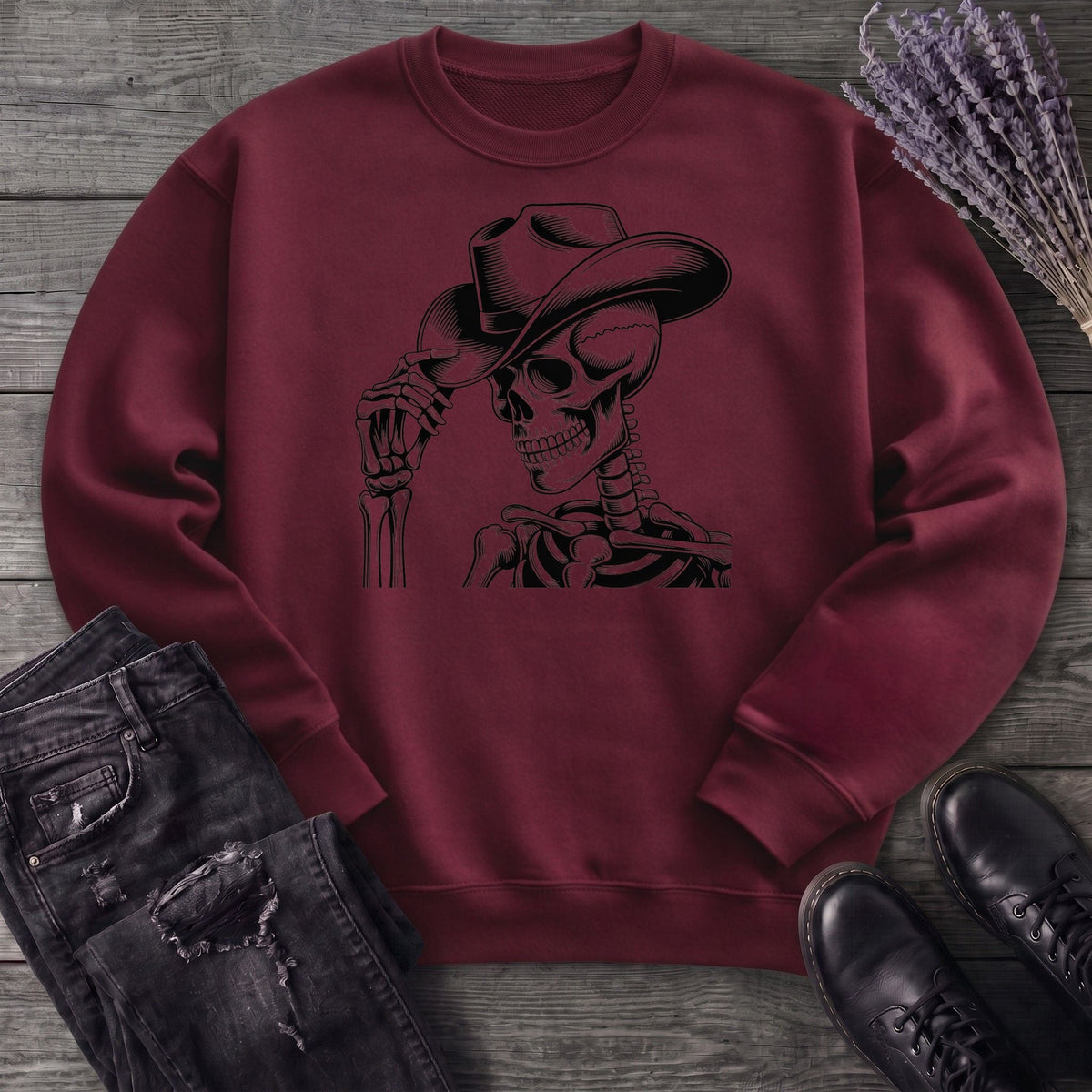 Cowboy Hat Skeleton Sweatshirt