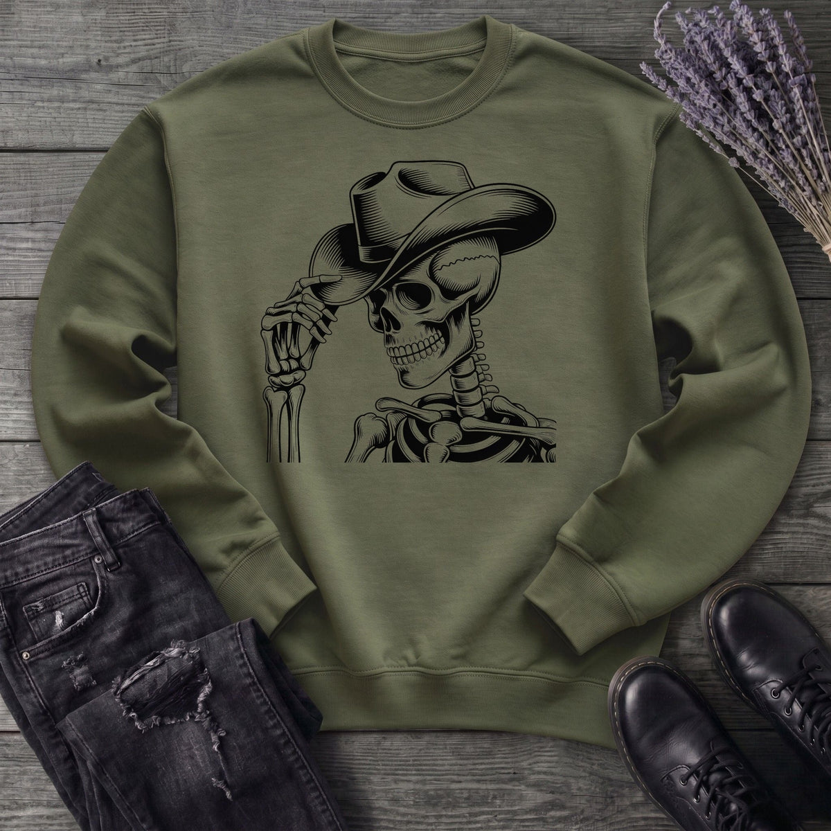Cowboy Hat Skeleton Sweatshirt