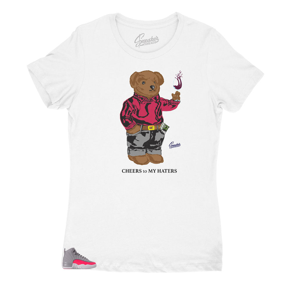 Womens - Retro 12 Racer Pink Cheers Bear Shirt