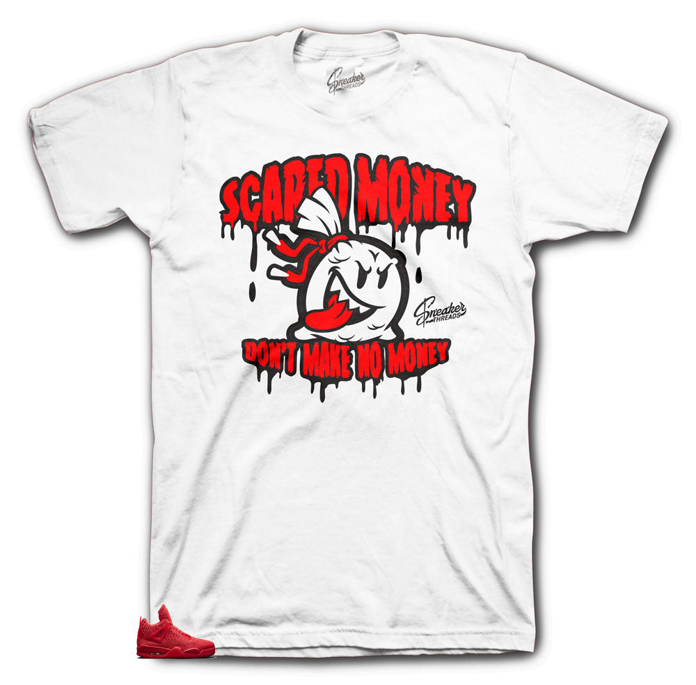 Retro 4 Red Flyknit Scared Money Shirt