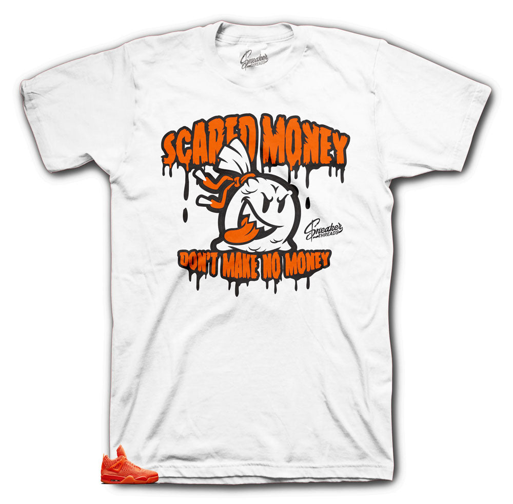 Retro 4 Orange Flyknit Scared Money Shirt