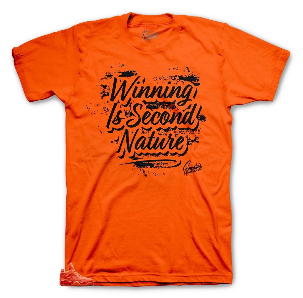 Retro 4 Orange Flyknit Second Nature Shirt