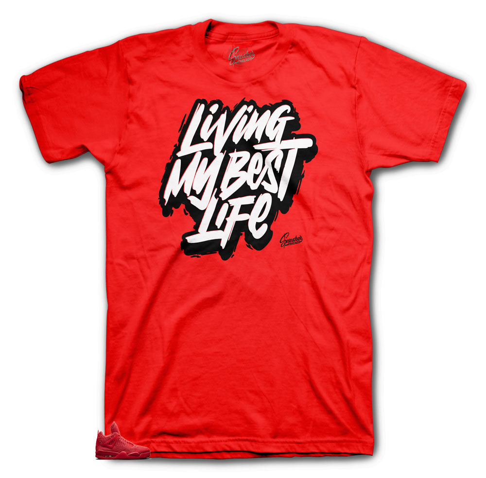 Retro 4 Red Flyknit Livin Life Shirt