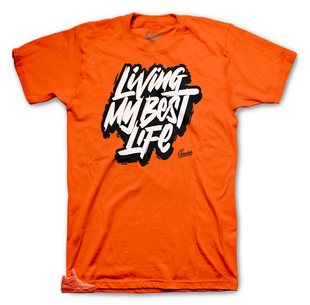 Retro 4 Orange Flyknit Livin Life Shirt
