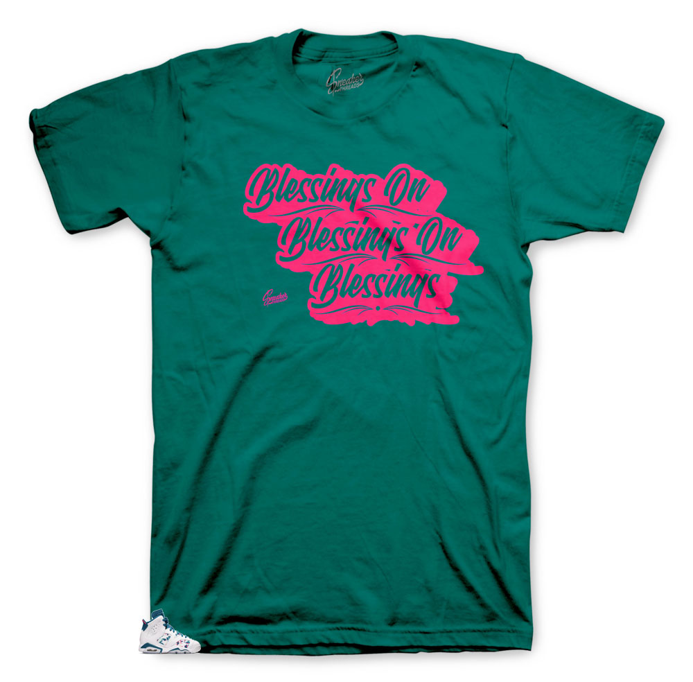 Retro 6 Green Abyss Drip Blessings Shirt
