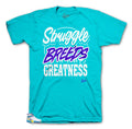 Retro 8 White Aqua Struggle Breeds Shirt