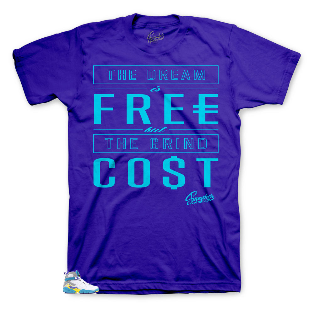 Retro 8 White Aqua Cost Shirt