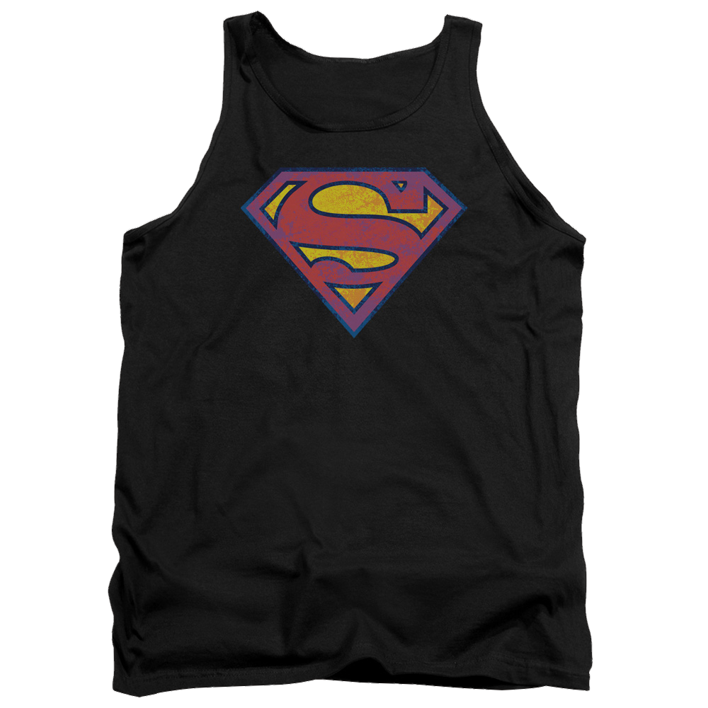 Superman Sm Neon Distress Logo - Men's Tank Top