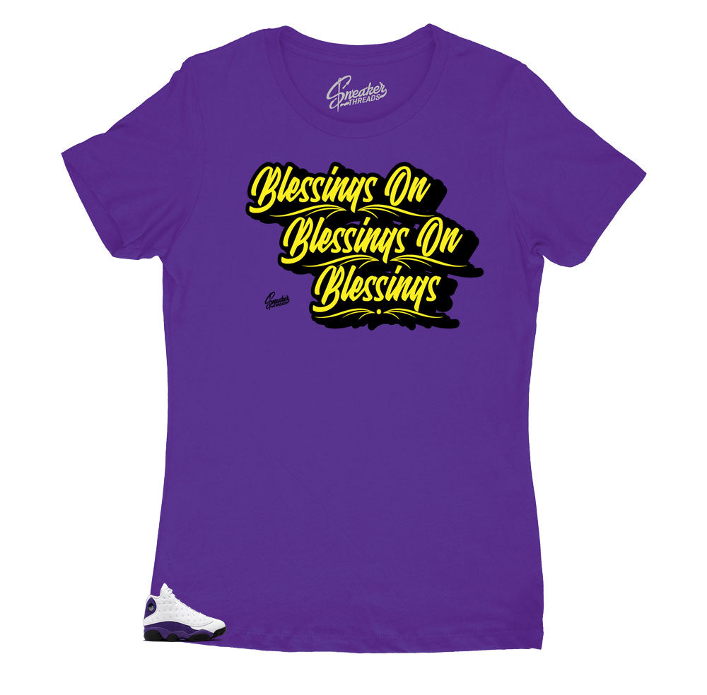 Womens - Retro 13 Court Purple Blessings Shirt