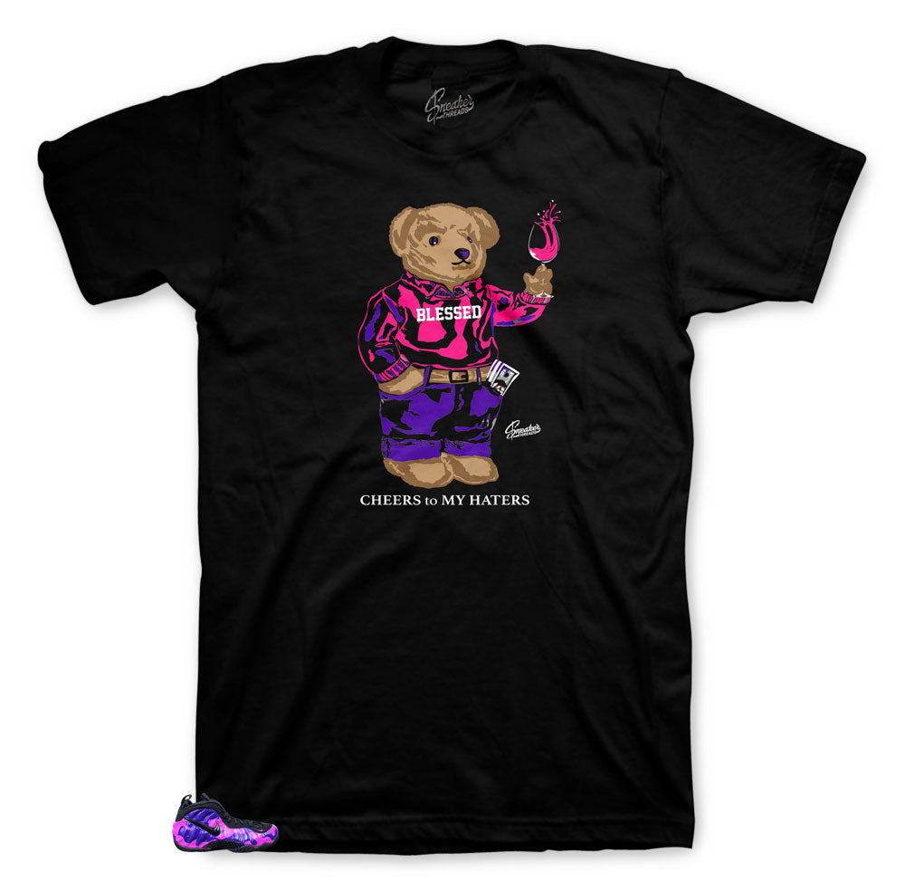 Foamposite Purple Camo Cheers Bear Shirt