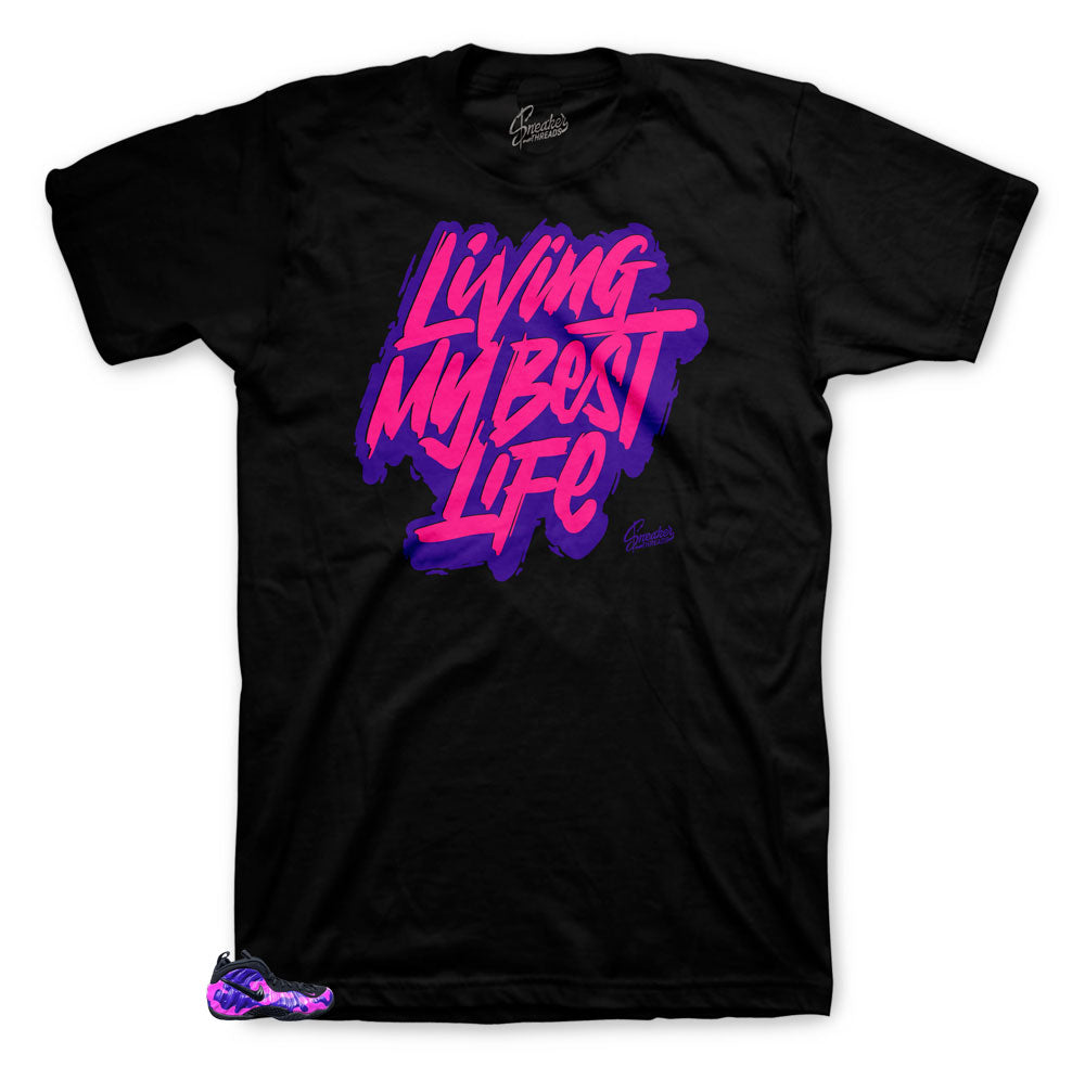Foamposite Purple Camo Livin Life Shirt