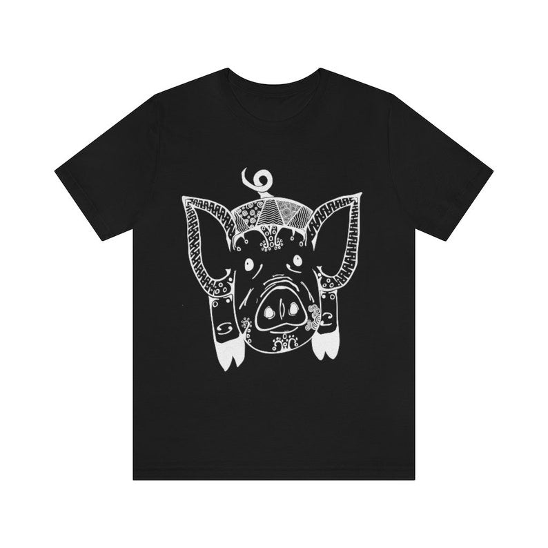 Pig Soft Cotton T-Shirt, Unisex Jersey Knit Tee, Women's Shirt, Men's Shirt, Zodiac, Boar, Animal Tee, Piglet Shirt, 100% Cotton Shirt