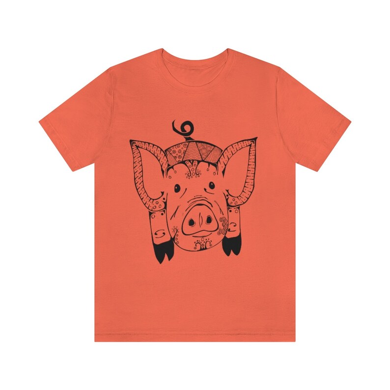 Pig Soft Cotton T-Shirt, Unisex Jersey Knit Tee, Women's Shirt, Men's Shirt, Zodiac, Boar, Animal Tee, Piglet Shirt, 100% Cotton Shirt
