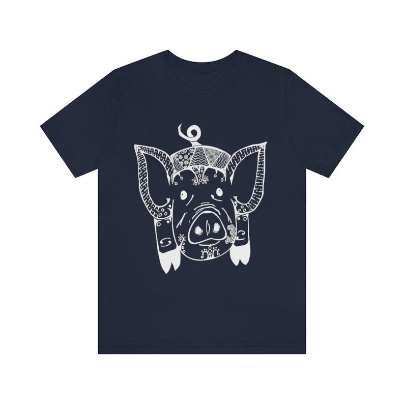 Pig Soft Cotton T-Shirt, Unisex Jersey Knit Tee, Women's Shirt, Men's Shirt, Zodiac, Boar, Animal Tee, Piglet Shirt, 100% Cotton Shirt