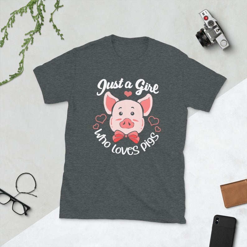 Pig Shirt For Girl, Just A Girl Who Loves Pigs Shirt, Kawaii Pig Shirt, Cute Pig Shirt, Piglet Shirt, Piggy Shirt, Cute Farm Animal Shirt