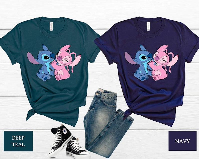 Disney Stitch Shirt, Stitch and Angel Shirt, Bday Gift, Disney Custom Shirt, Disney Couple Shirt, Disney Family Shirt, Disney Toodler Shirt