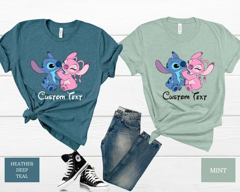 Disney Stitch Shirt, Stitch and Angel Shirt, Bday Gift, Disney Custom Shirt, Disney Couple Shirt, Disney Family Shirt, Disney Toodler Shirt